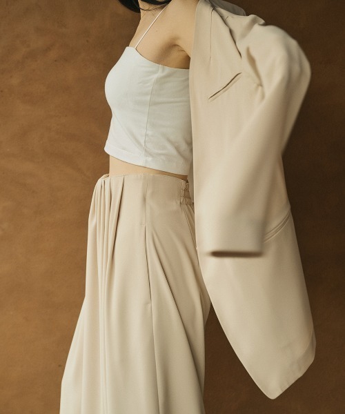 anuans（アニュアンス） スラックス パンツ ライトダブルサテンハイ