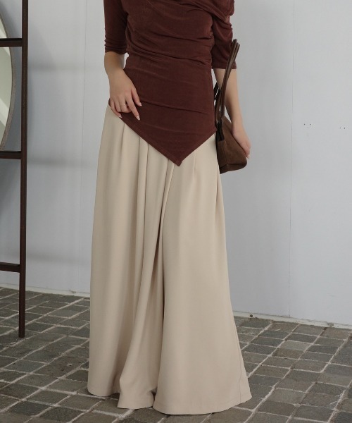 anuans（アニュアンス） スラックス パンツ ライトダブルサテンハイ