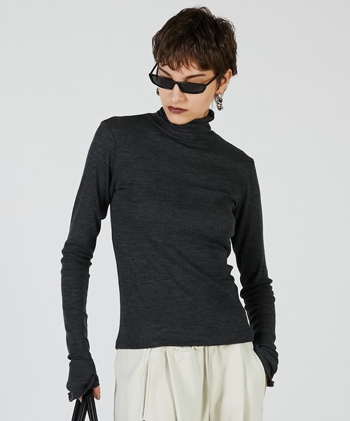 「2025Autumn Pre-Order」ピュアメリノウールタートルトップ / Pure Merino Wool Turtleneck Top レデ