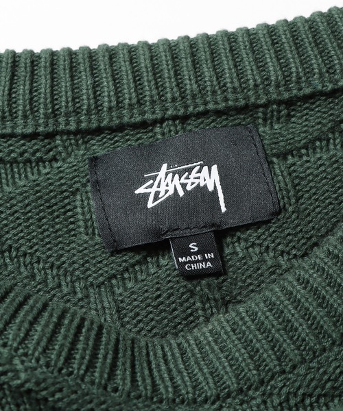 STUSSY 「STUSSY」 長袖ニット S ダークグリーン メンズ : ZOZOTOWN