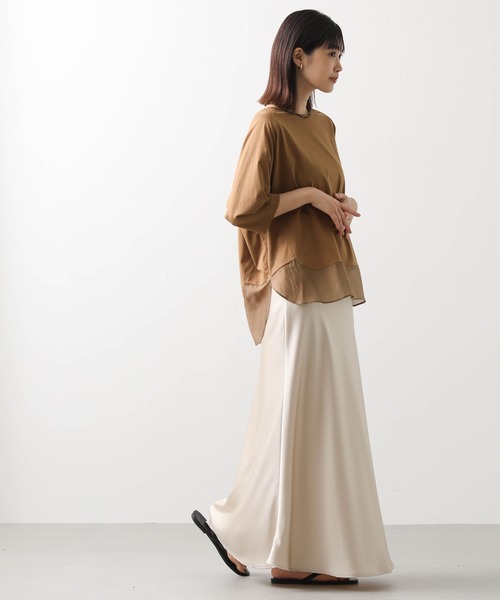 tシャツ 裾シアーラウンド７分袖カットソー レディース | Gready Brilliant | 13