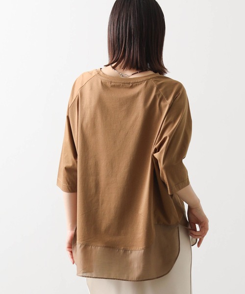 tシャツ 裾シアーラウンド７分袖カットソー レディース | Gready Brilliant | 18