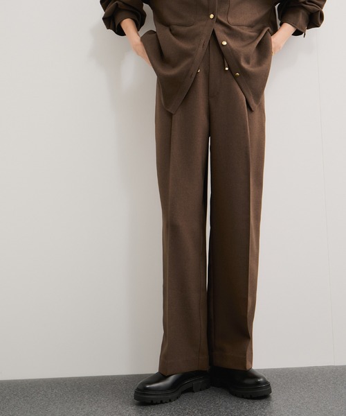 LE CERCLE par rope' スラックス パンツ ウーリッシュジョーゼット