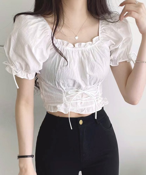 「Riff」 半袖ブラウス FREE サックスブルー レディース_画像4