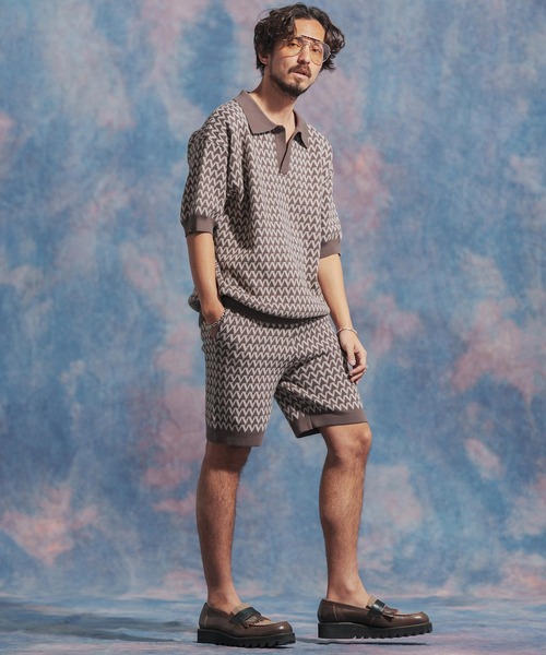 「Jih Nunc」 半袖ポロシャツ L ブラウン メンズ_画像6