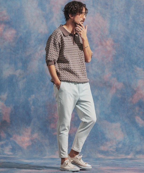 「Jih Nunc」 半袖ポロシャツ L ブラウン メンズ_画像9