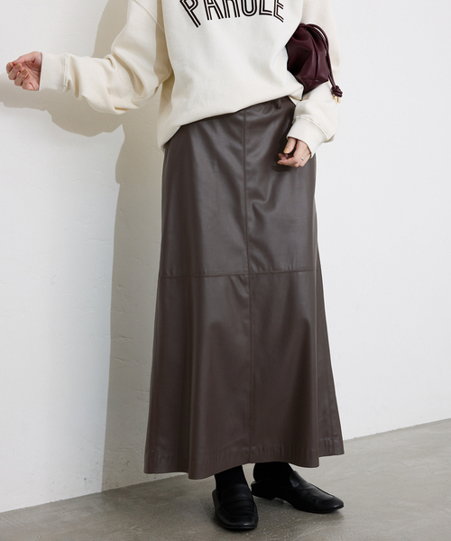 SLOBE IENA（スローブイエナ） スカート 「追加」フェイクレザーフレア