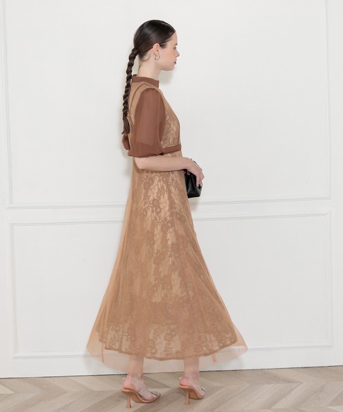 「Leja」 半袖ワンピース FREE ブラウン レディース_画像8