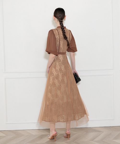 「Leja」 半袖ワンピース FREE ブラウン レディース_画像9