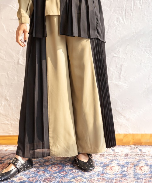 OSMOSIS（オズモーシス） パンツ サイドプリーツパンツ レディース