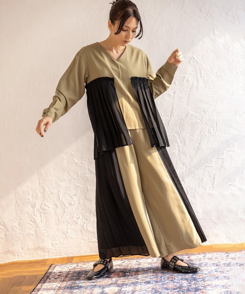 OSMOSIS（オズモーシス） パンツ サイドプリーツパンツ レディース