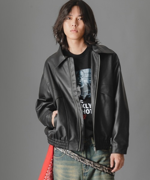 there is nothing ブルゾン アウター ヴィンテージライク合成皮革