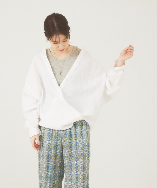 「abahouse mavie」 長袖シャツ フリー ホワイト レディース_画像3