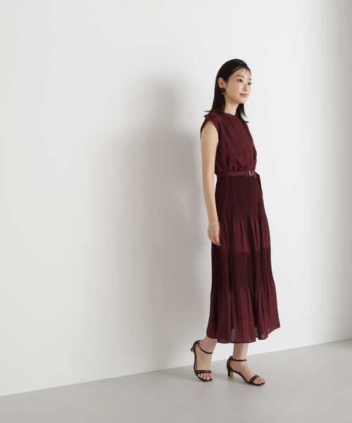 「NATURAL BEAUTY BASIC」 ノースリーブワンピース MEDIUM チャコールグレー レディース_画像5