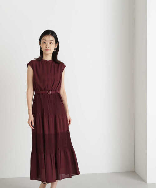 「NATURAL BEAUTY BASIC」 ノースリーブワンピース MEDIUM チャコールグレー レディース_画像8