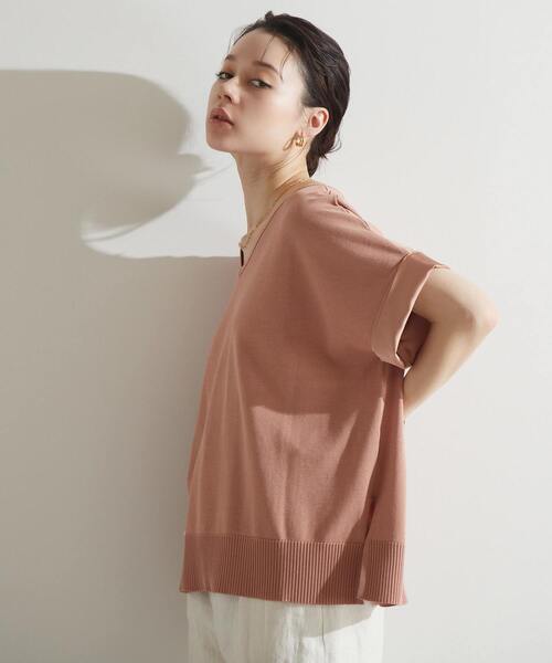 「Liesse」 7分袖ニット FREE ピンクベージュ レディース_画像3