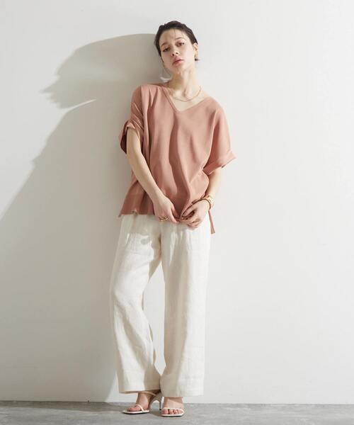 「Liesse」 7分袖ニット FREE ピンクベージュ レディース_画像4