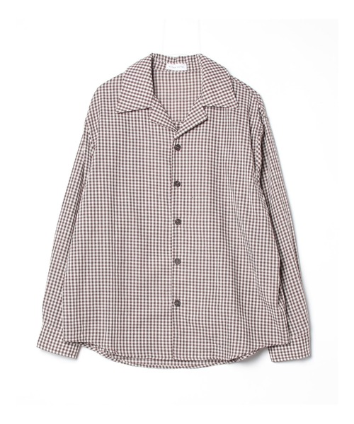 オープンカラー シャツGINGHAM OPEN COLLAR SHIRT BLANK HOTEL シャツ Gingham Open-Collar Shirt / ギンガムチェック