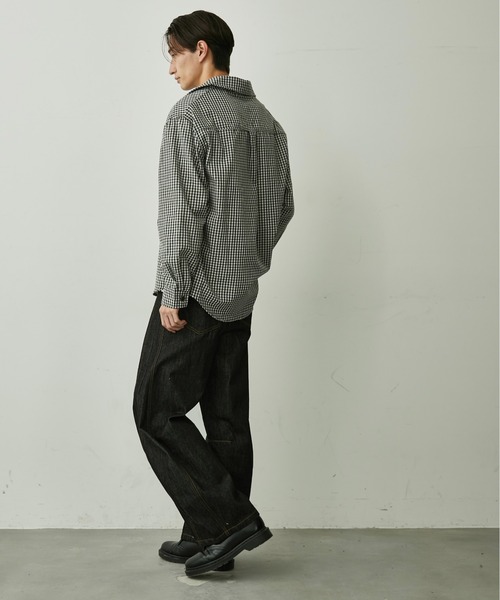 BLANK HOTEL シャツ Gingham Open-Collar Shirt / ギンガムチェック