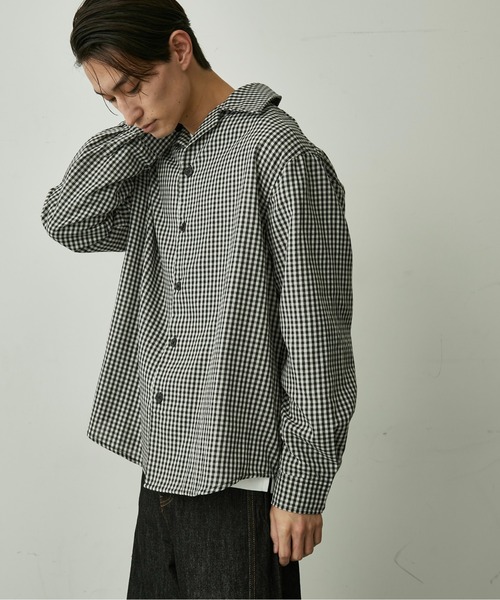 BLANK HOTEL シャツ Gingham Open-Collar Shirt / ギンガムチェック