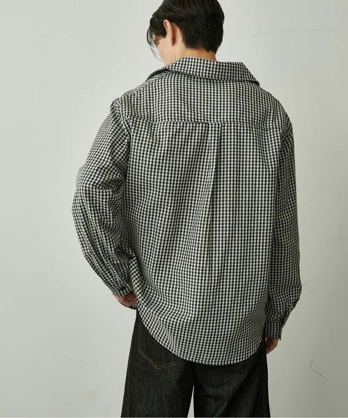 BLANK HOTEL シャツ Gingham Open-Collar Shirt / ギンガムチェック