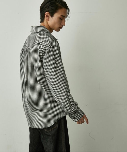 BLANK HOTEL シャツ Gingham Open-Collar Shirt / ギンガムチェック