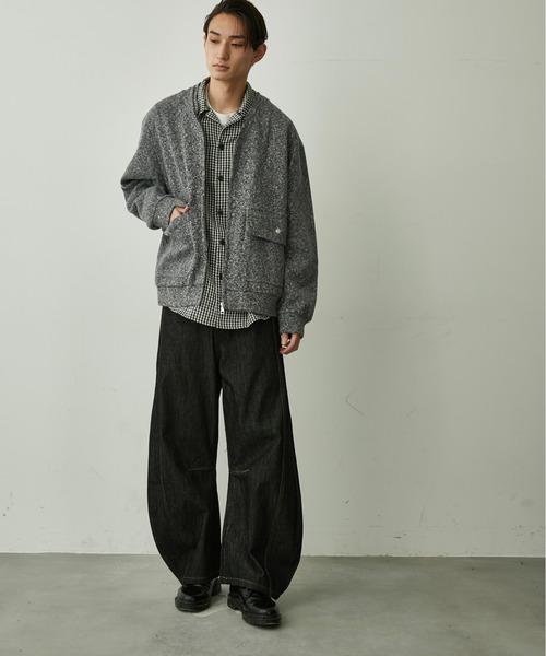 BLANK HOTEL シャツ Gingham Open-Collar Shirt / ギンガムチェック