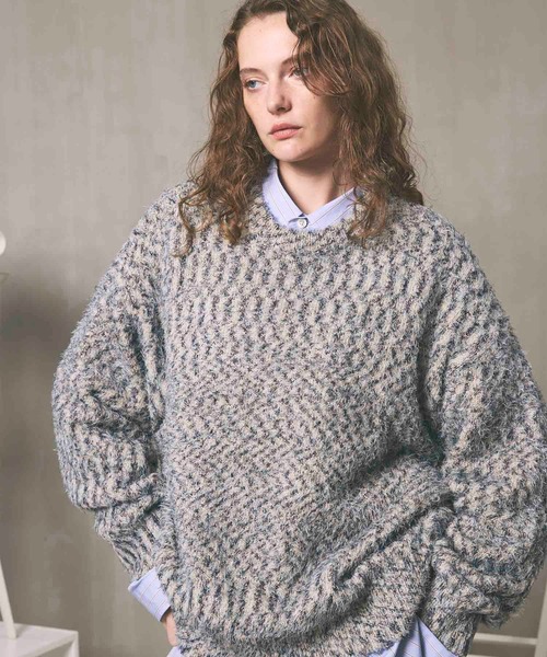 MAISON SPECIAL（メゾンスペシャル） 長袖ニット 1 ブルー メンズ