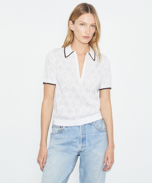 YOKO CHAN ショートスリーブサイドラッフルブラウス 黒　半袖シャツ　F YOKO CHAN ショートスリーブサイドラッフルブラウス 黒 半袖シャツ F