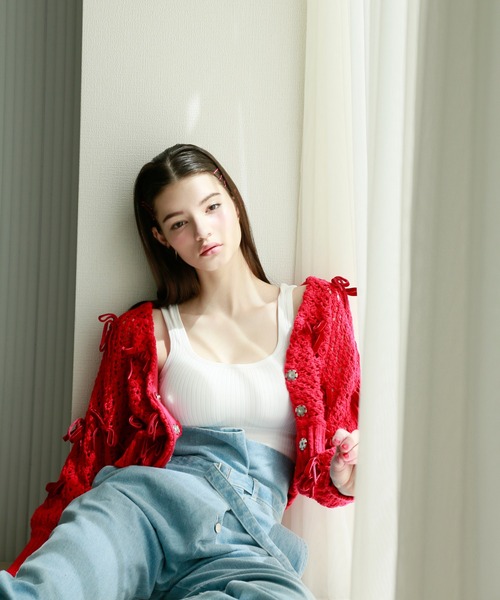 「Seemi. byNICECLAUP」 ニットカーディガン FREE ブラック レディース_画像4