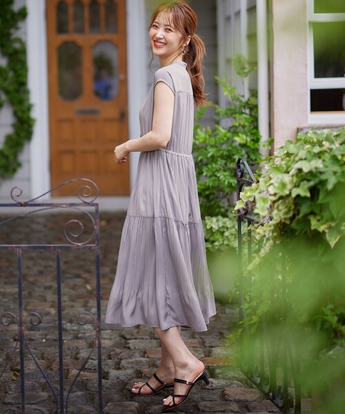 「ANY SIS」 ノースリーブワンピース 2 ネイビー レディース_画像2