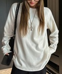 tシャツ クルーネック長袖プルオーバー レディースの詳細画像1