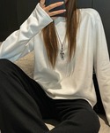 tシャツ クルーネック長袖プルオーバー レディースの詳細画像2