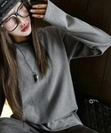 tシャツ クルーネック長袖プルオーバー レディースの詳細画像4