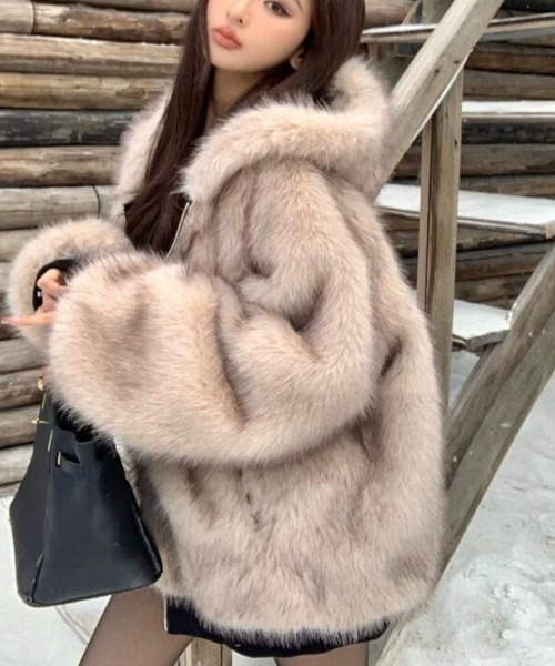 FAVORITO コート アウター リバーシブルフード付きアウター レディース