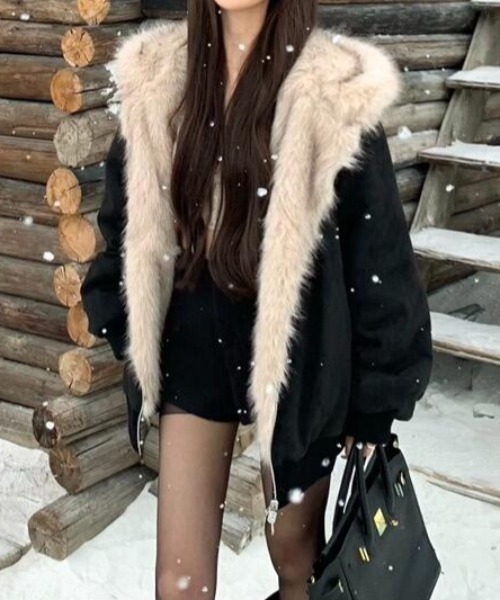 FAVORITO コート アウター リバーシブルフード付きアウター レディース