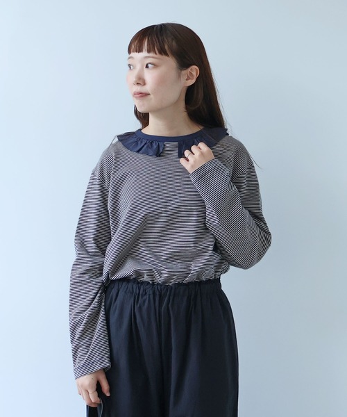 ビュルデサボン  新品未使用モヘアプルオーバー bulle de savon（ビュルデサボン） tシャツ frill×border 長袖プル