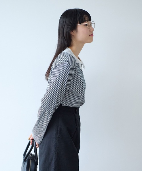 ビュルデサボン  新品未使用モヘアプルオーバー bulle de savon（ビュルデサボン） tシャツ frill×border 長袖プル