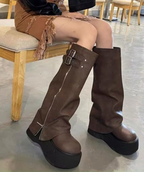 LACーVERT ブーツ 「ロング」ZIPベルトカバーブーツ レディース