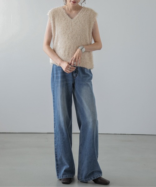 [AMELY] вязаный лучший L черный женский 