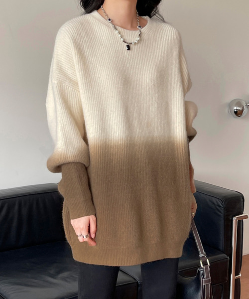 「emi+」 長袖ニット FREE ベージュ レディース_画像3