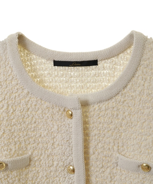 「Liesse」 ノーカラージャケット FREE アイボリー レディース_画像3