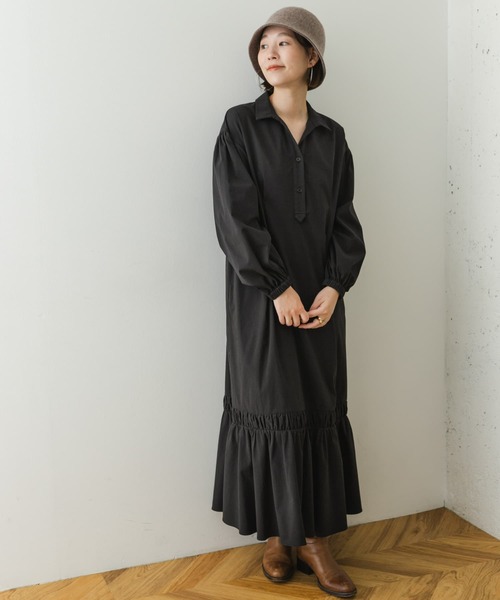 「F by ROSSO」 長袖ワンピース 38 ブラック レディース_画像4