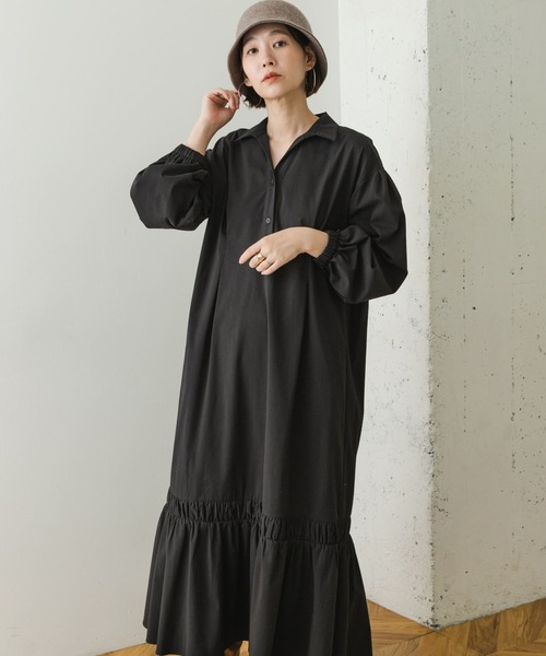 「F by ROSSO」 長袖ワンピース 38 ブラック レディース_画像9