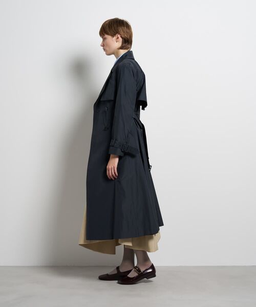 LANVIN en Bleu コート アウター シルクシャンブレータフタトレンチ