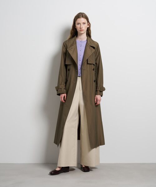 LANVIN en Bleu コート アウター シルクシャンブレータフタトレンチ