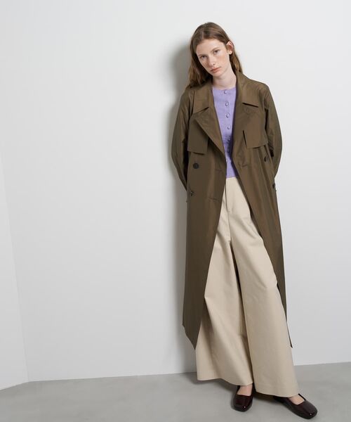LANVIN en Bleu コート アウター シルクシャンブレータフタトレンチ