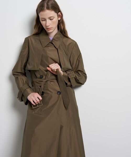 LANVIN en Bleu コート アウター シルクシャンブレータフタトレンチ