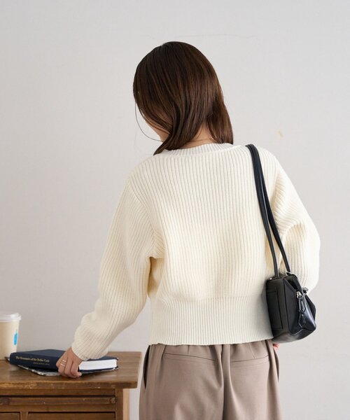 「DISCOAT」 ニットカーディガン FREE ブラウン レディース_画像7