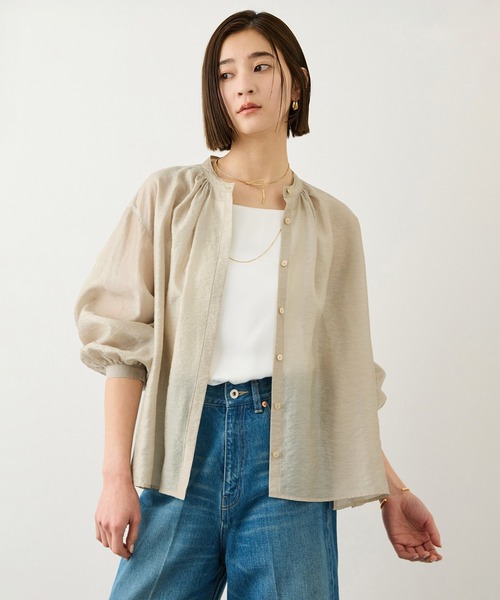 ROPE'（ロペ） ブラウス シャツ キュプラシルクボリュームスリーブ